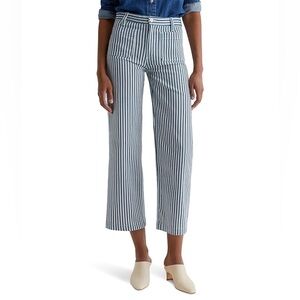 AG Adriano Goldschmied Cassie High Rise Crop Wide Leg Stripe Jeans 26